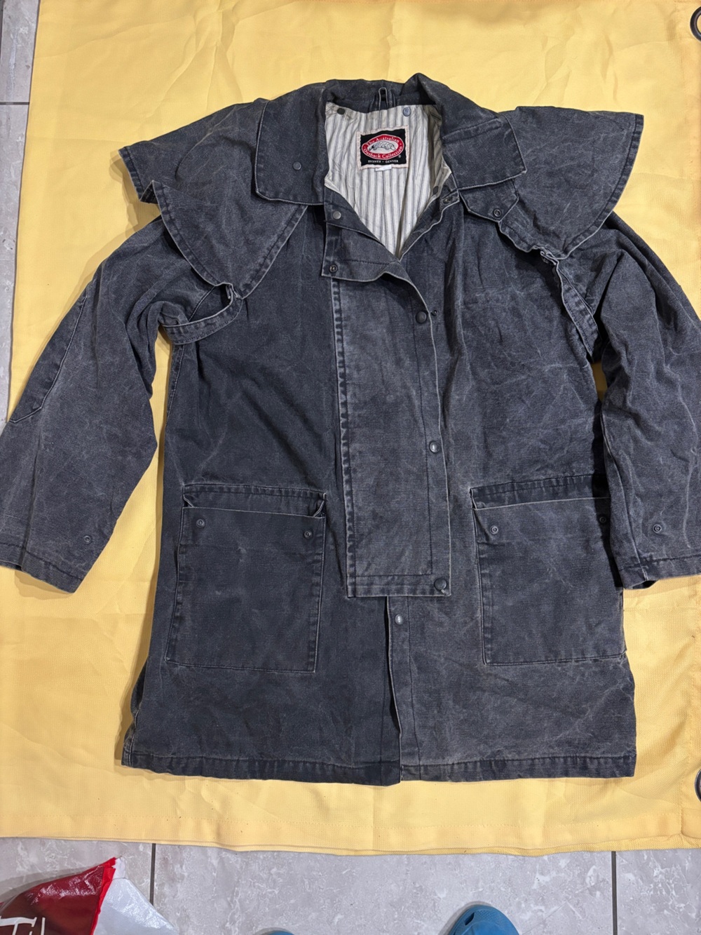 The Australian Outback collection gray denim trench coat 90s size large